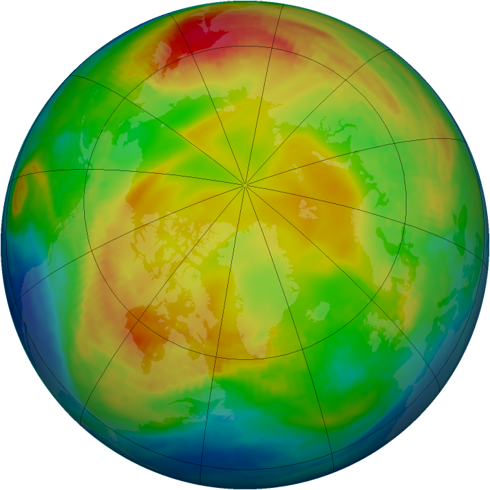 Arctic ozone map for 26 January 1988